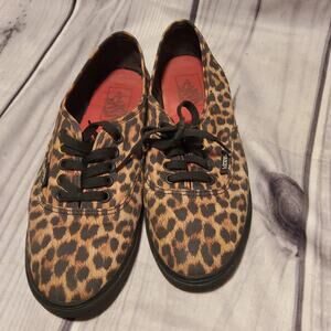 Vans Cheetah Print, Lace Up, Black Trim, 8